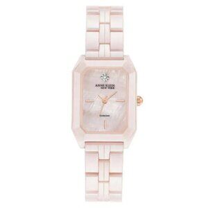 Anne Klein New York Genuine Diamond Dial Ceramic Bracelet 12/7738BHBH Pink Watch